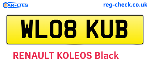 WL08KUB are the vehicle registration plates.