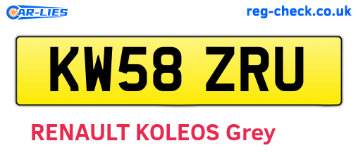 KW58ZRU are the vehicle registration plates.