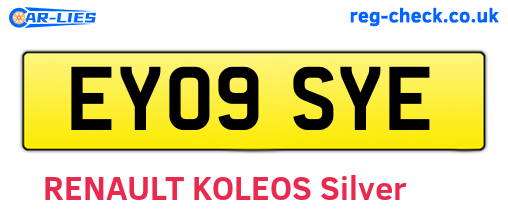 EY09SYE are the vehicle registration plates.