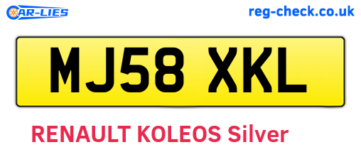 MJ58XKL are the vehicle registration plates.