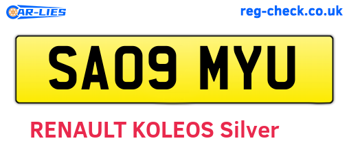 SA09MYU are the vehicle registration plates.