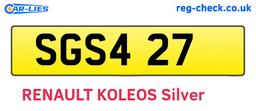 SGS427 are the vehicle registration plates.