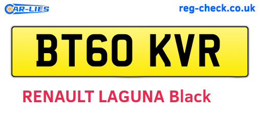 BT60KVR are the vehicle registration plates.