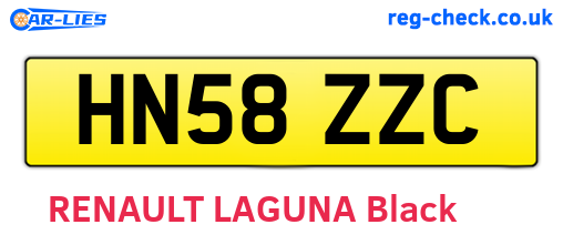 HN58ZZC are the vehicle registration plates.