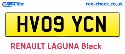 HV09YCN are the vehicle registration plates.