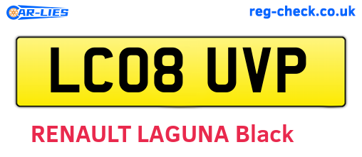 LC08UVP are the vehicle registration plates.