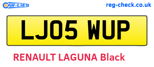 LJ05WUP are the vehicle registration plates.