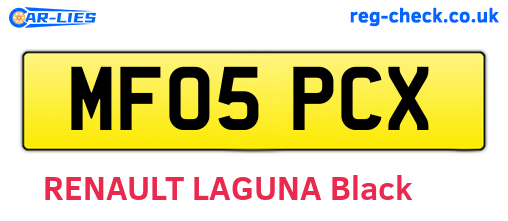 MF05PCX are the vehicle registration plates.