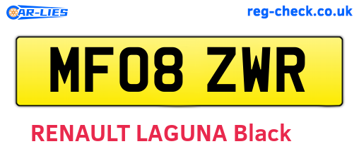 MF08ZWR are the vehicle registration plates.