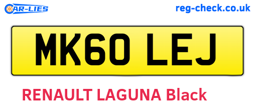 MK60LEJ are the vehicle registration plates.