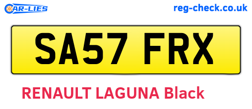 SA57FRX are the vehicle registration plates.