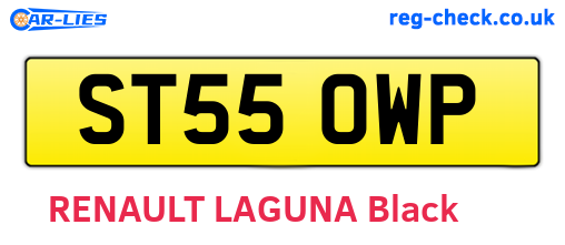 ST55OWP are the vehicle registration plates.