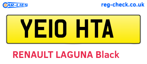 YE10HTA are the vehicle registration plates.