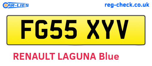 FG55XYV are the vehicle registration plates.
