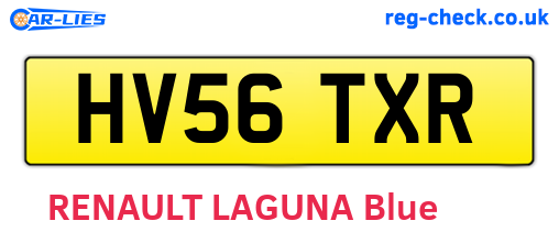 HV56TXR are the vehicle registration plates.