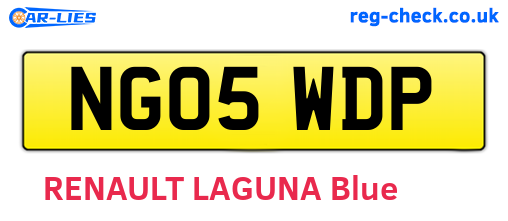 NG05WDP are the vehicle registration plates.