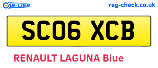 SC06XCB are the vehicle registration plates.