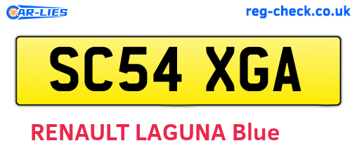 SC54XGA are the vehicle registration plates.