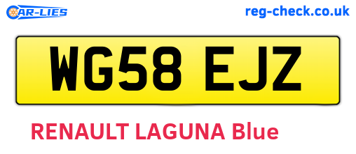 WG58EJZ are the vehicle registration plates.