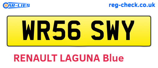 WR56SWY are the vehicle registration plates.