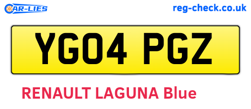 YG04PGZ are the vehicle registration plates.
