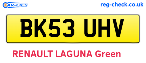 BK53UHV are the vehicle registration plates.
