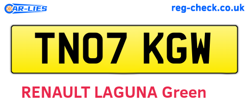 TN07KGW are the vehicle registration plates.
