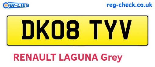 DK08TYV are the vehicle registration plates.