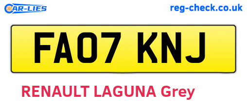 FA07KNJ are the vehicle registration plates.