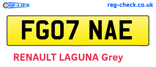 FG07NAE are the vehicle registration plates.