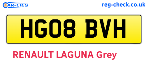 HG08BVH are the vehicle registration plates.