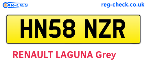 HN58NZR are the vehicle registration plates.