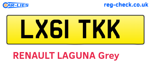 LX61TKK are the vehicle registration plates.