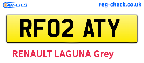 RF02ATY are the vehicle registration plates.