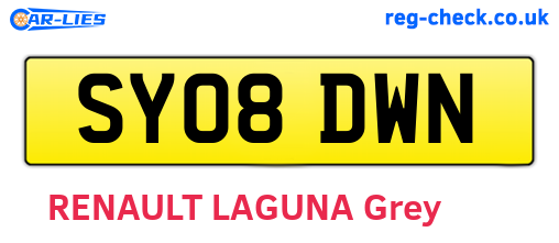 SY08DWN are the vehicle registration plates.