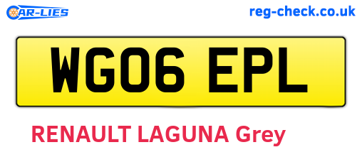 WG06EPL are the vehicle registration plates.
