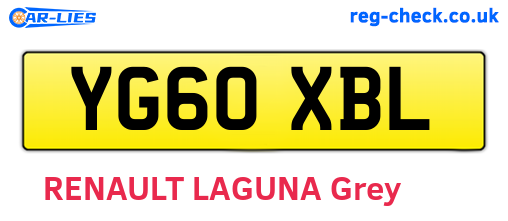 YG60XBL are the vehicle registration plates.