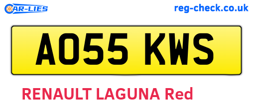 AO55KWS are the vehicle registration plates.