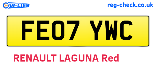 FE07YWC are the vehicle registration plates.