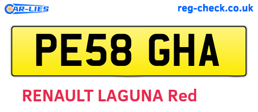 PE58GHA are the vehicle registration plates.
