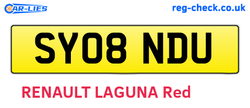 SY08NDU are the vehicle registration plates.