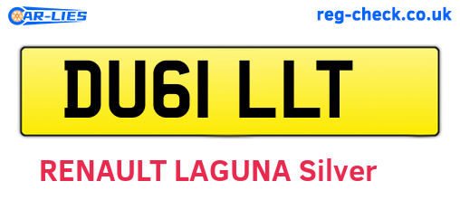 DU61LLT are the vehicle registration plates.