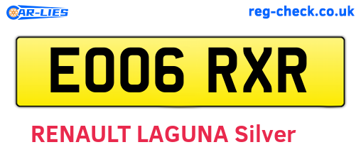 EO06RXR are the vehicle registration plates.