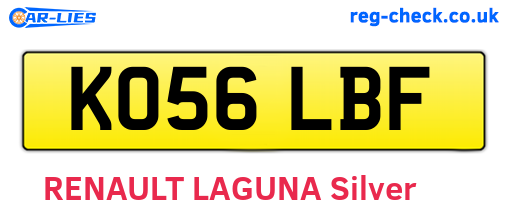 KO56LBF are the vehicle registration plates.