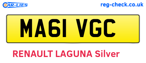 MA61VGC are the vehicle registration plates.
