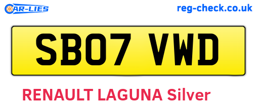SB07VWD are the vehicle registration plates.