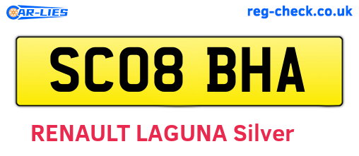 SC08BHA are the vehicle registration plates.
