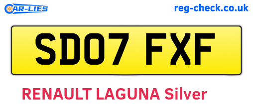 SD07FXF are the vehicle registration plates.