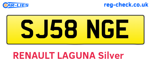 SJ58NGE are the vehicle registration plates.