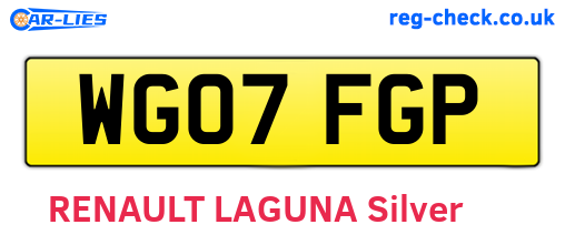 WG07FGP are the vehicle registration plates.